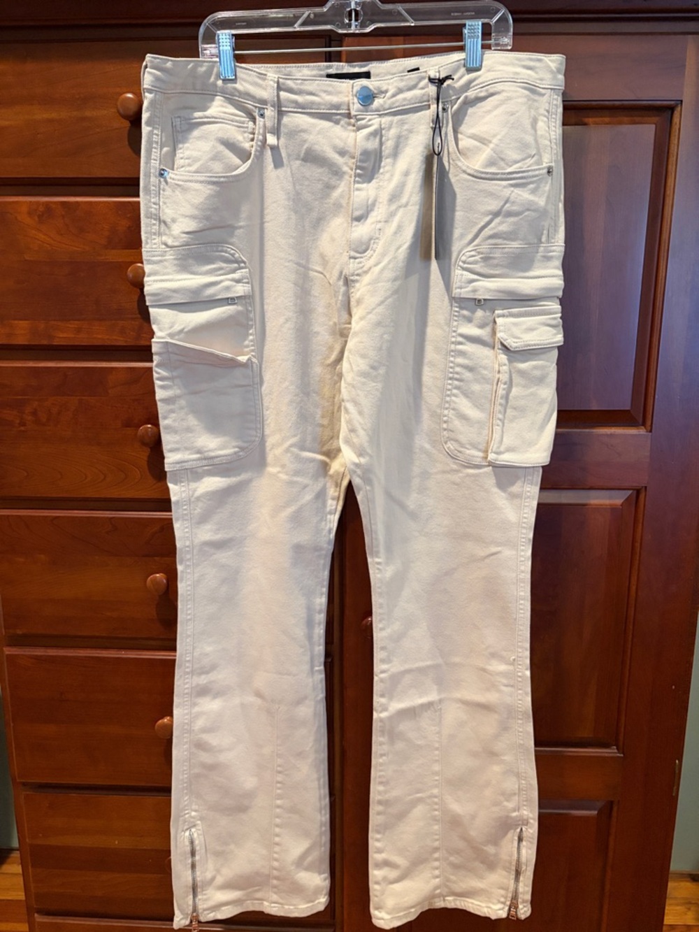 Fashion Nova Cream Cargo Pants